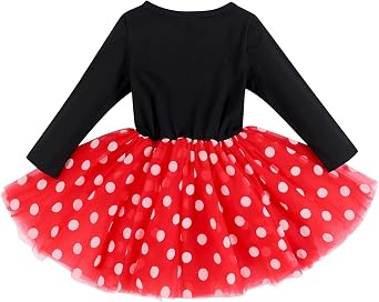 Baby Girl 1st 2nd 3rd Birthday Outfit Mouse Dress Polka Dots Tutu Skirt Cake Smash Long Sleeve Clothes for Photo Shoot