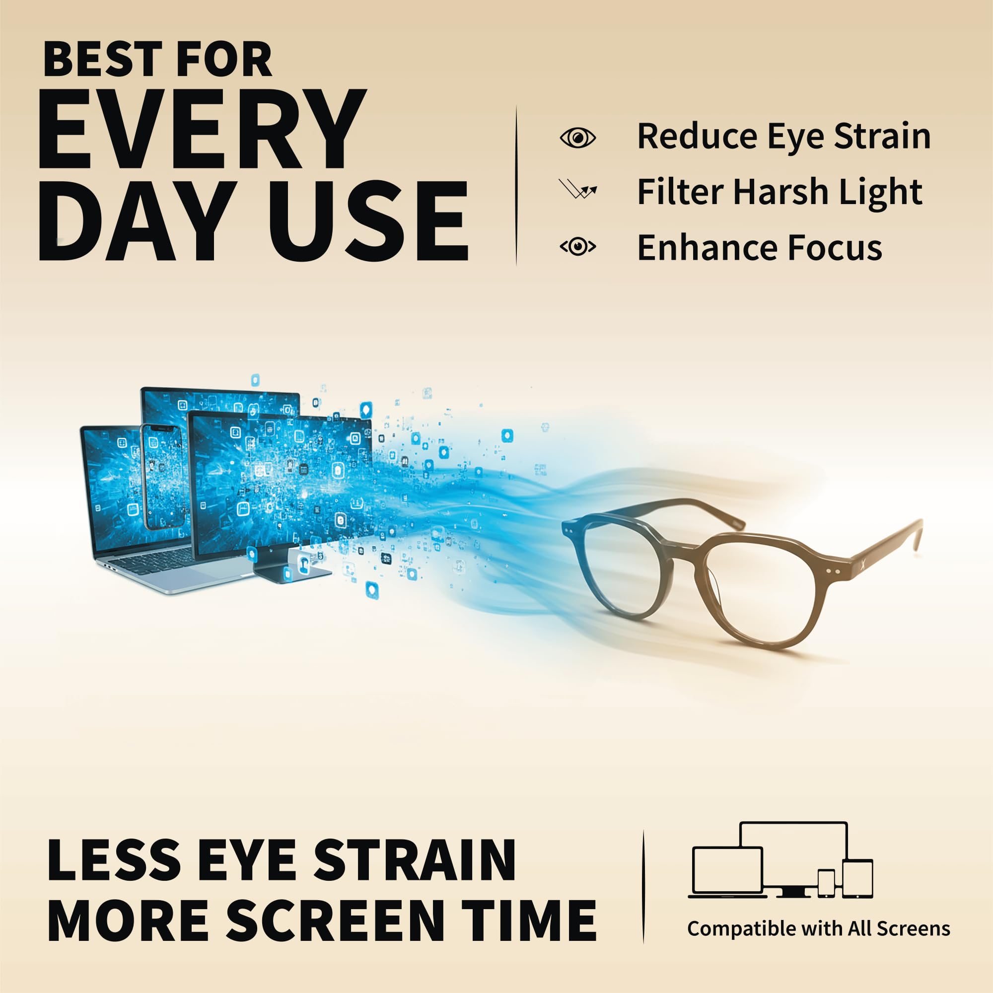 Xenvue Blaulichtblockierende Brille für Herren - Premium + Stilvolle Computer- und Bildschirmbrillen, reduzieren die Belastung der Augen