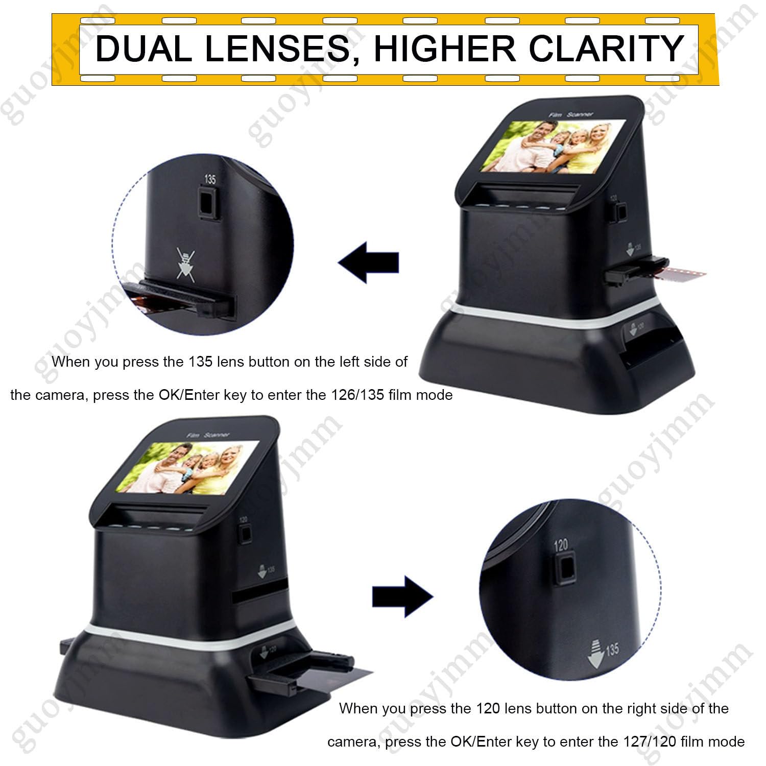 Scanner per Diapositive, Scanner per Foto da Vecchie a digitali veloci, Scanner per Diapositive da 35 mm a digitali, Scanner per Foto Negative da 22 MP, Ampio Display da 4,3" e HDMI