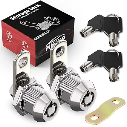 MKING RV Storage Locks,Tool Box Locks with Keys,RV Compartment Locks,Utility Cam Lock,File Cabinet Lock, Arcade Lock,Desk Lock (5/8 Inch 90 degree, 2 Pack)