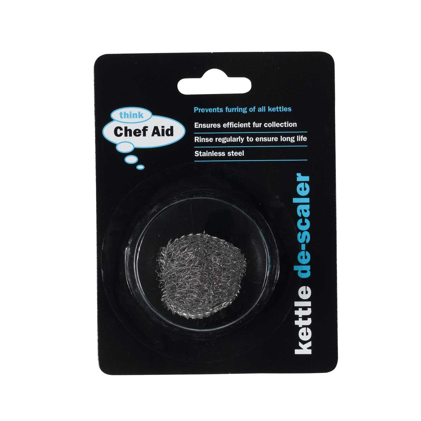 Chef Aid - Descalcificador de Madera de castaño de Acero Inoxidable (3 Unidades), Color Plateado