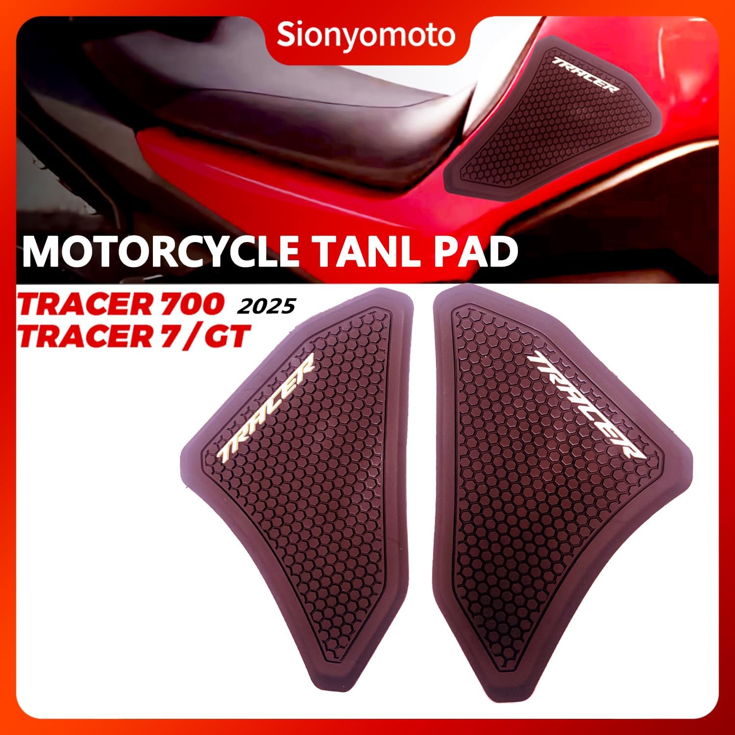 Fuel Gas Tank Pad Protector Stickers Decal Set Compatible with Motorcycle TRACER7 Tracer 7 GT 2025 2pcs