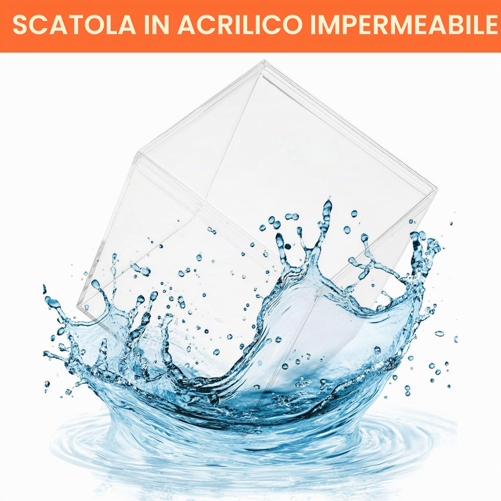 PATIKIL Scatola In Acrilico Con Coperchio 20 x 20 x 10 cm, Scatole Di Visualizzazione In Plastica Trasparente Contenitori Quadrati Cubi Organizzatori Di Archiviazione Per Visualizzazione