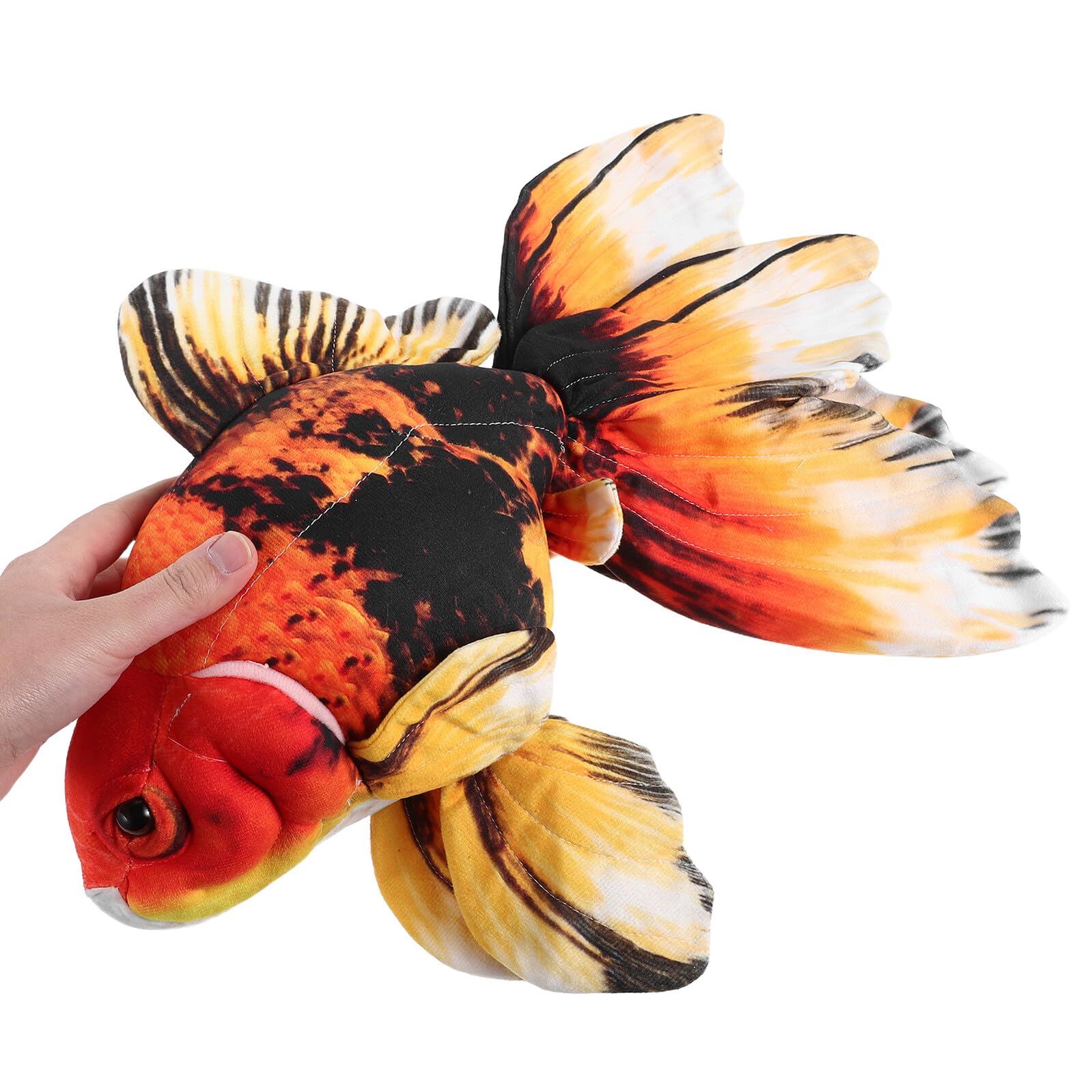 TOYANDONA Cuscino di Peluche a Forma di Pesce Rosso Realistico Morbido Cuscino Decorativo per Divano e Letto per Arredamento Casa e Relax