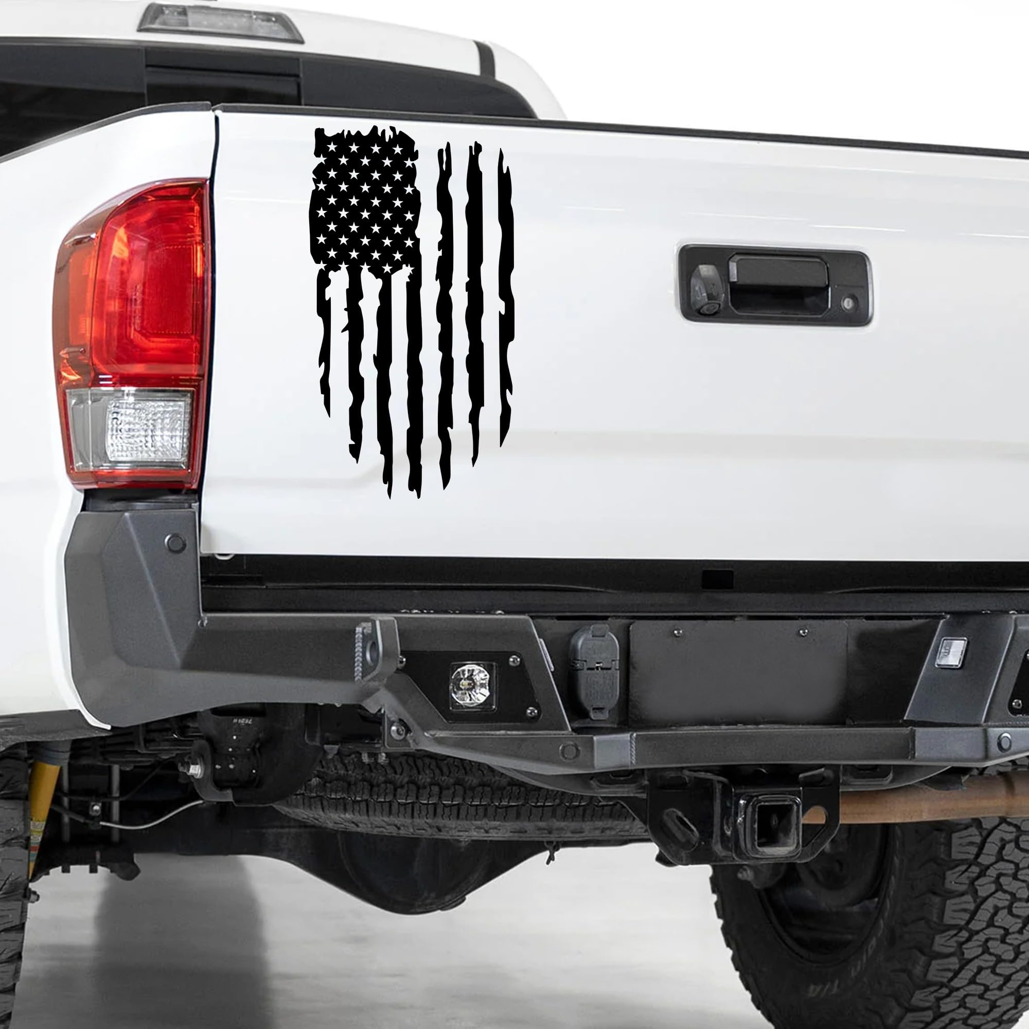 Paire D'aimants Drapeau Américain Pour Voiture/camion - Noir Et Blanc - Fabriqué USA