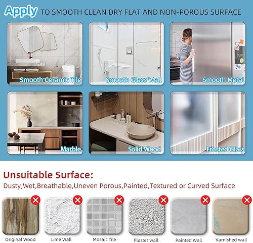 Miniatura 7 de Onemake Organizador de ducha con ventosa, estante de ducha de baño sin perforaciones, organizador de ducha de esquina con 6 ganchos portátiles,