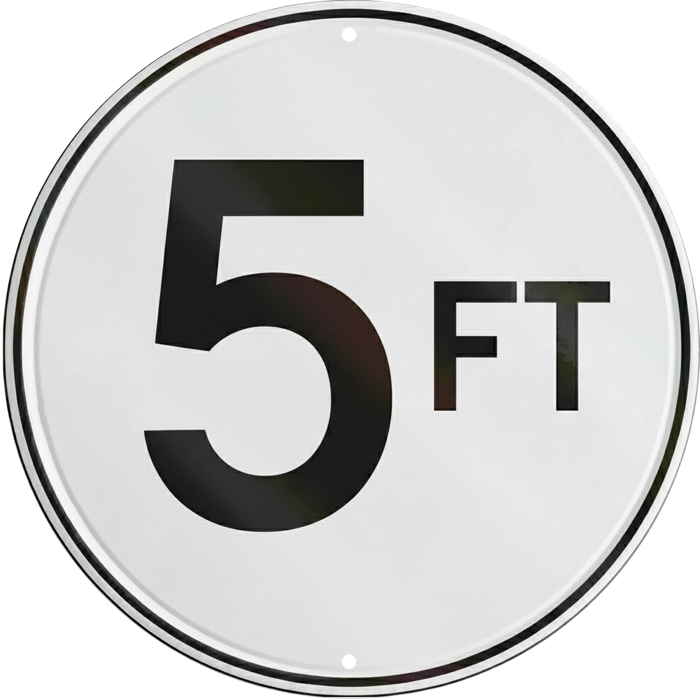 5ft Metal Sign 8x8in Round Measurement Plaque for Gym Wall Decor Gift