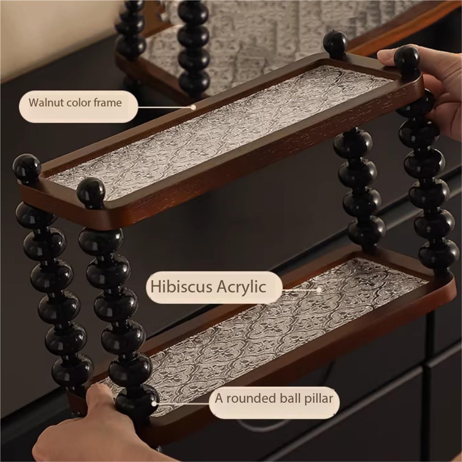 Para el coche Portavasos de estilo antiguo medio, almacenamiento madera maciza escritorio retro for el hogar Ajuste(Medio)