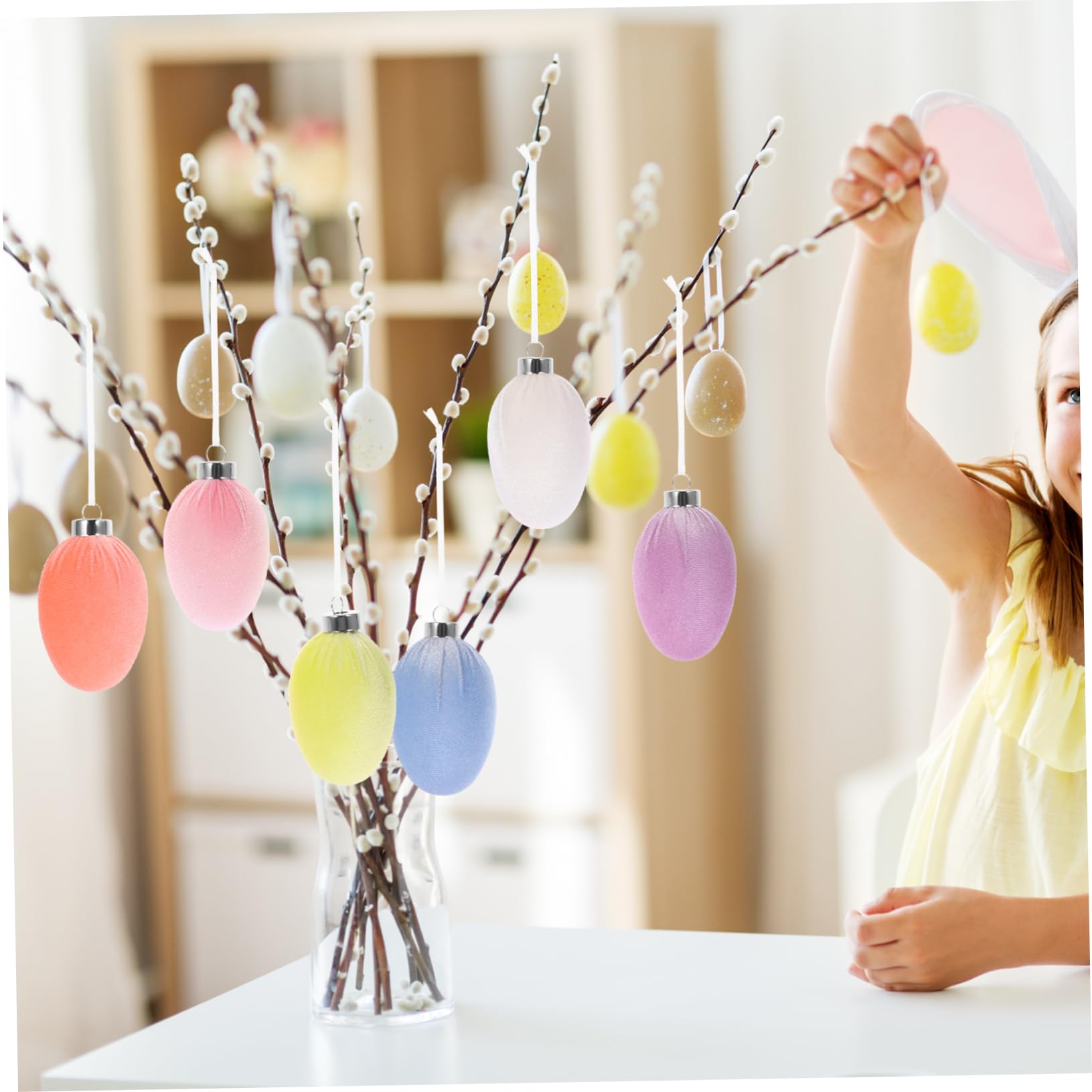 Ciieeo STK Ostereier Easter teigroller Ostern zu Ostern 0stergeschenke Eier-Anhänger Festival-Szene-Anhänger Osterdeko hängende Dekorationen Osteranhänger Beflockung