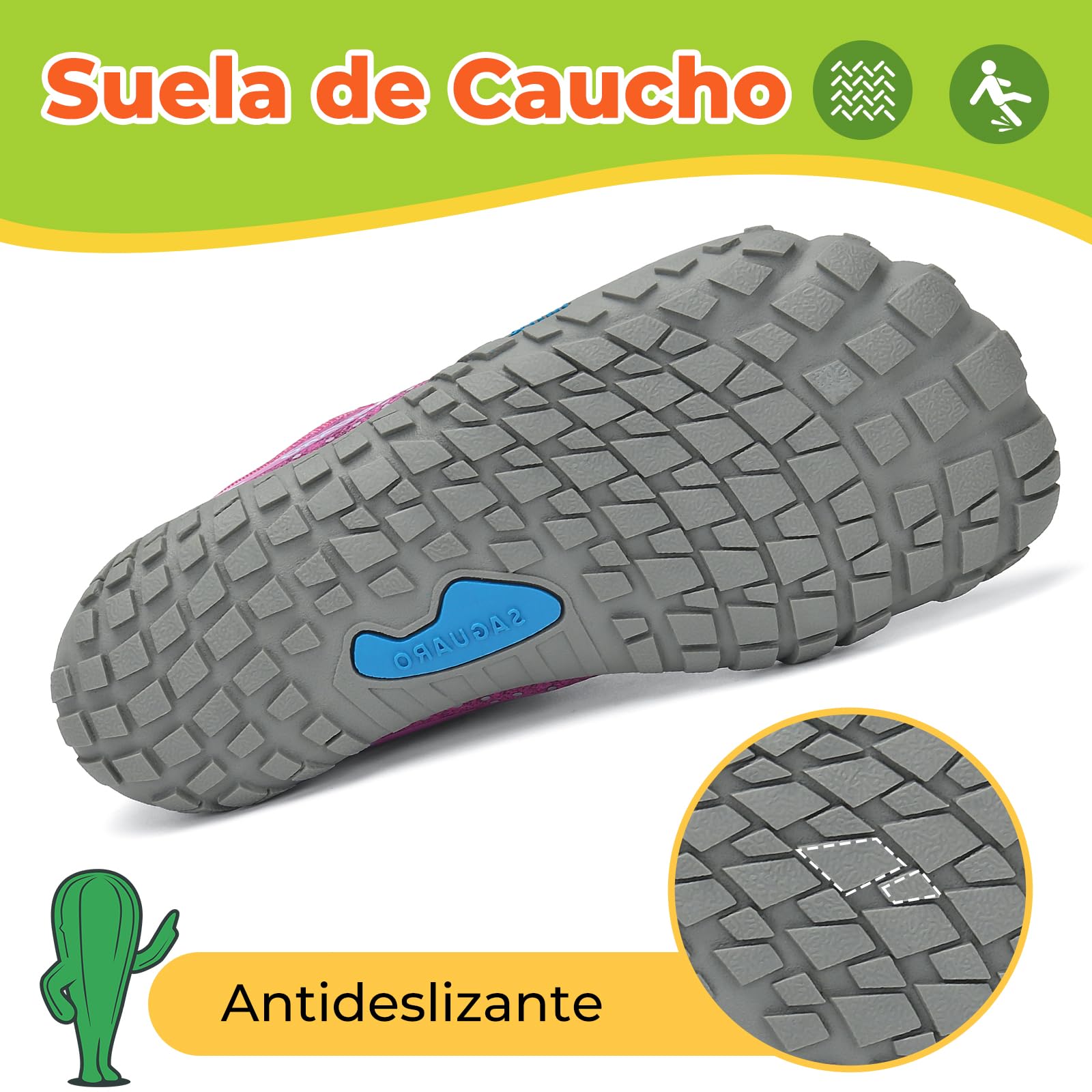 SAGUARO Barefoot Zapatillas Minimalista Comodas Zapatillas de Trail Running per Niños Niñas, Gr.24-36 — view 5