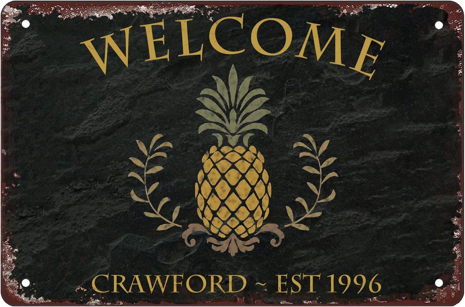 Pineapple Tin Sign Welcome Wall Decor Funny Vintage Metal Tin Signs for Kitchen Home Office Bar Cafe Decor 8x12 Inch