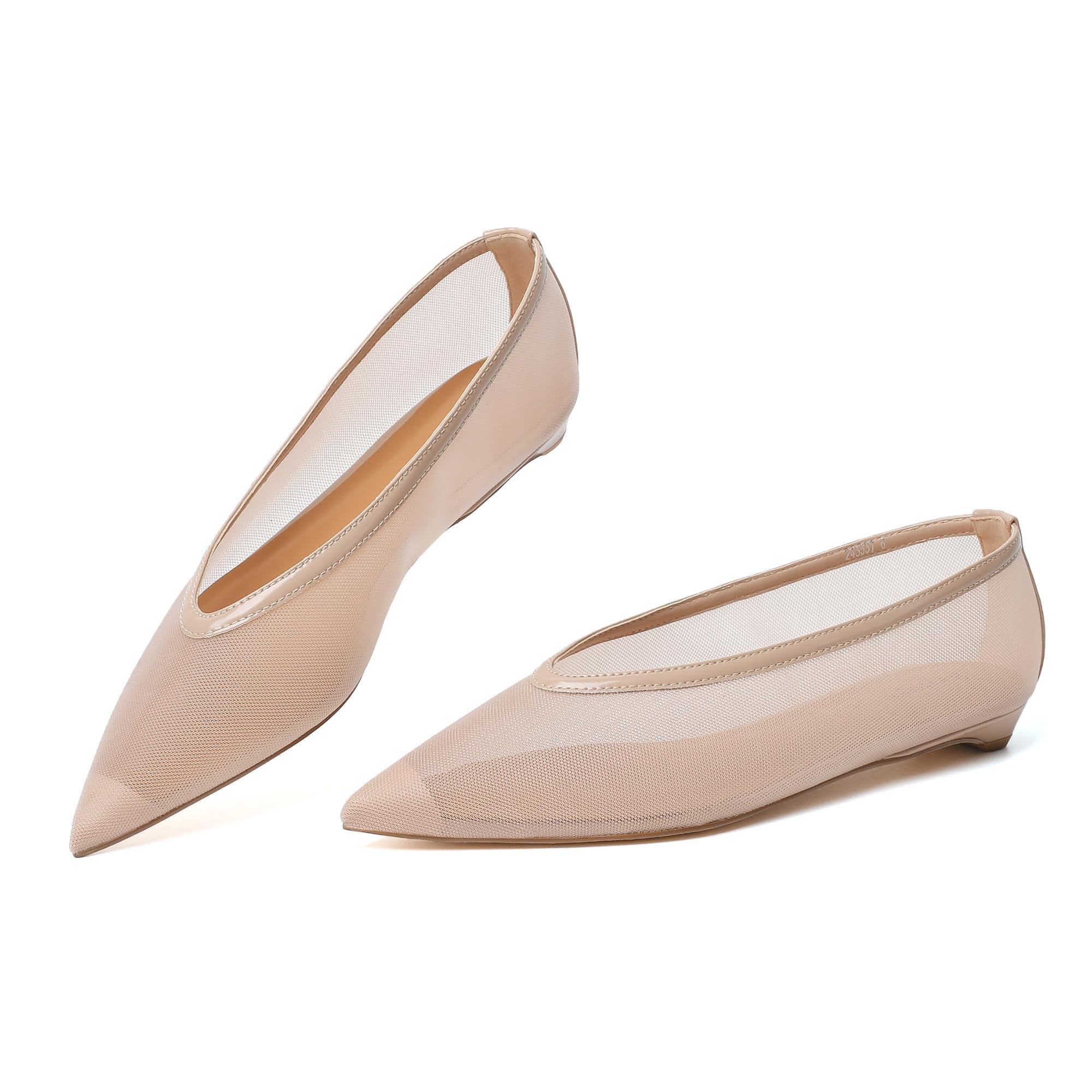 Reitoye Flats for Womens Closed Pointed Toe Ballet Flats Dressy Work Flats | Sexy Slip-On Flats,Comfortable Low Heel Casual Flat,Cushioned Insole,Non-slip Sole,All-day Comfort,Bridal Office Dress Shoes