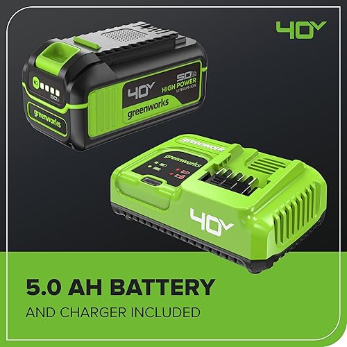 Miniatura 7 de Greenworks Kit de motosierra BL de 40 V HP de 18 pulgadas con batería HP de 5.0 Ah y cargador rápido de 5 A