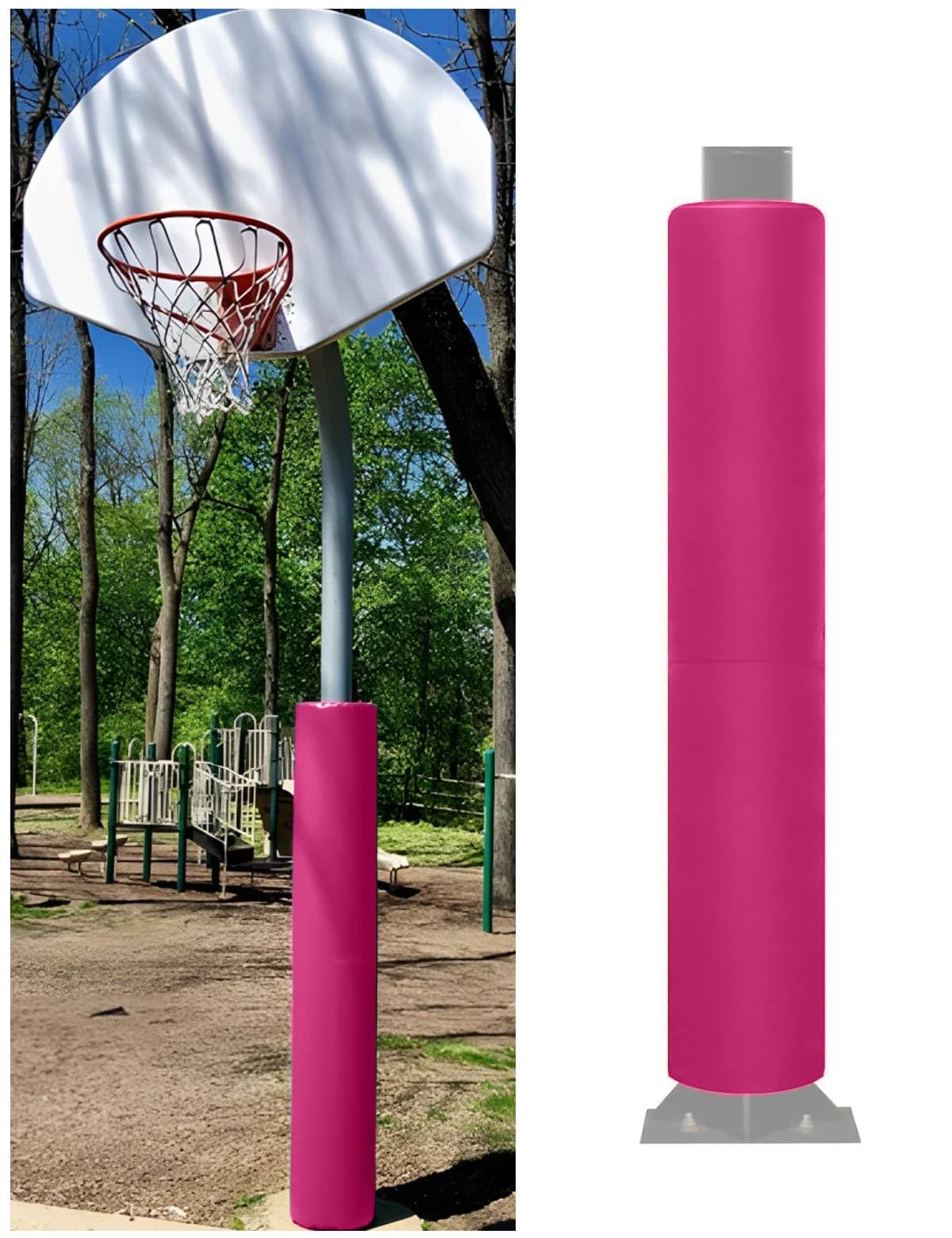 Aeovot Basement Garage Pole Padding - Wrap Around Basketball Pole Padding Outdoor, All Weather Basketball Pads, Poles Mat for Gymnasium/Basement/Playground