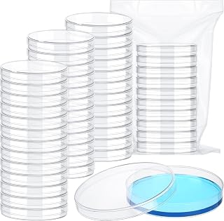 Fabbay 120 Pack Sterile Petri Dishes 90x15mm with Vented Lids - Clear Plastic Lab Dishes for Science Projects, Cell Culture & Experiments