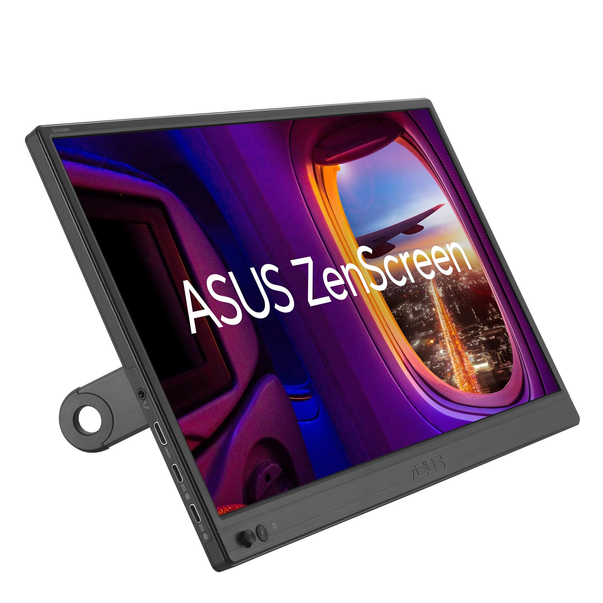 ASUS ZenScreen MB169CK, Monitor Portatile da 15,6", Full HD IPS (1920x1080), Doppia Porta USB-C, Mini-HDMI, Tecnologia Flicker Free e Filtro Luce Blu, Superficie Anti-riflesso, Nero