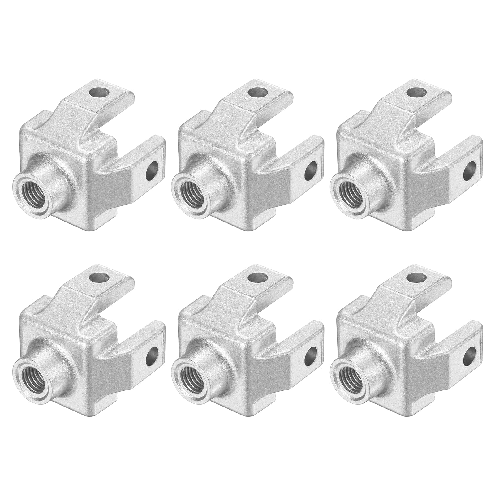 sourcing map 6Pcs M10 Foot End Connector, Aluminum Alloy T-Slot Leg End Connector Floor Mount Base Bracket for 3030 Series T-Slot Aluminum Extrusion Profile, Silver