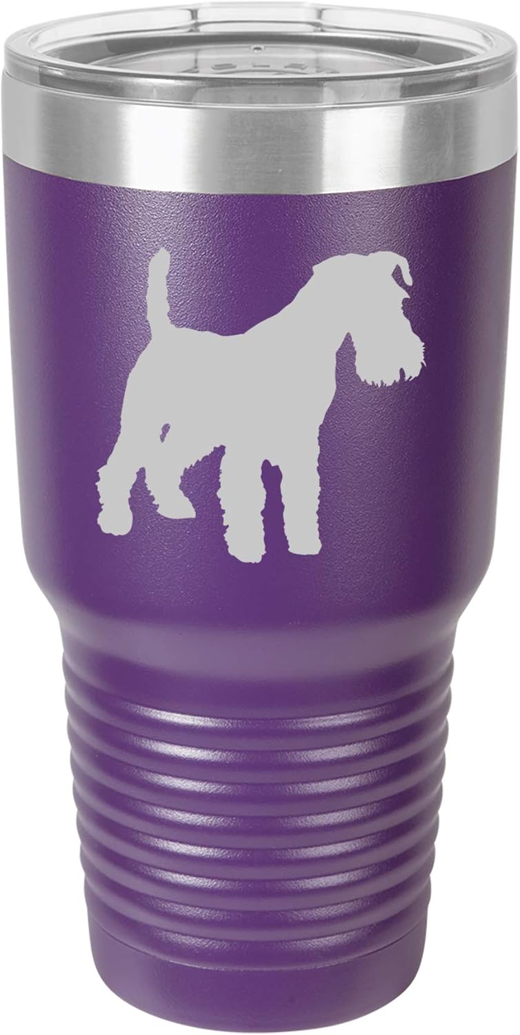 Tumbler Stainless Steel Vacuum Insulated Travel Mug Miniature Schnauzer (Teal, 20 oz)