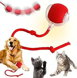 Bola Interativa Giratória Automática para Gatos e Cães, Brinquedo Inteligente com Rolamento, Vermelho, Verde e Cinza Gurumania