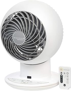 IRIS USA WOOZOO Air Circulator Fan with Remote, Oscillating, 5 Speeds, Quiet Motor, Small Fan for Bedroom, Office, Dorm, White