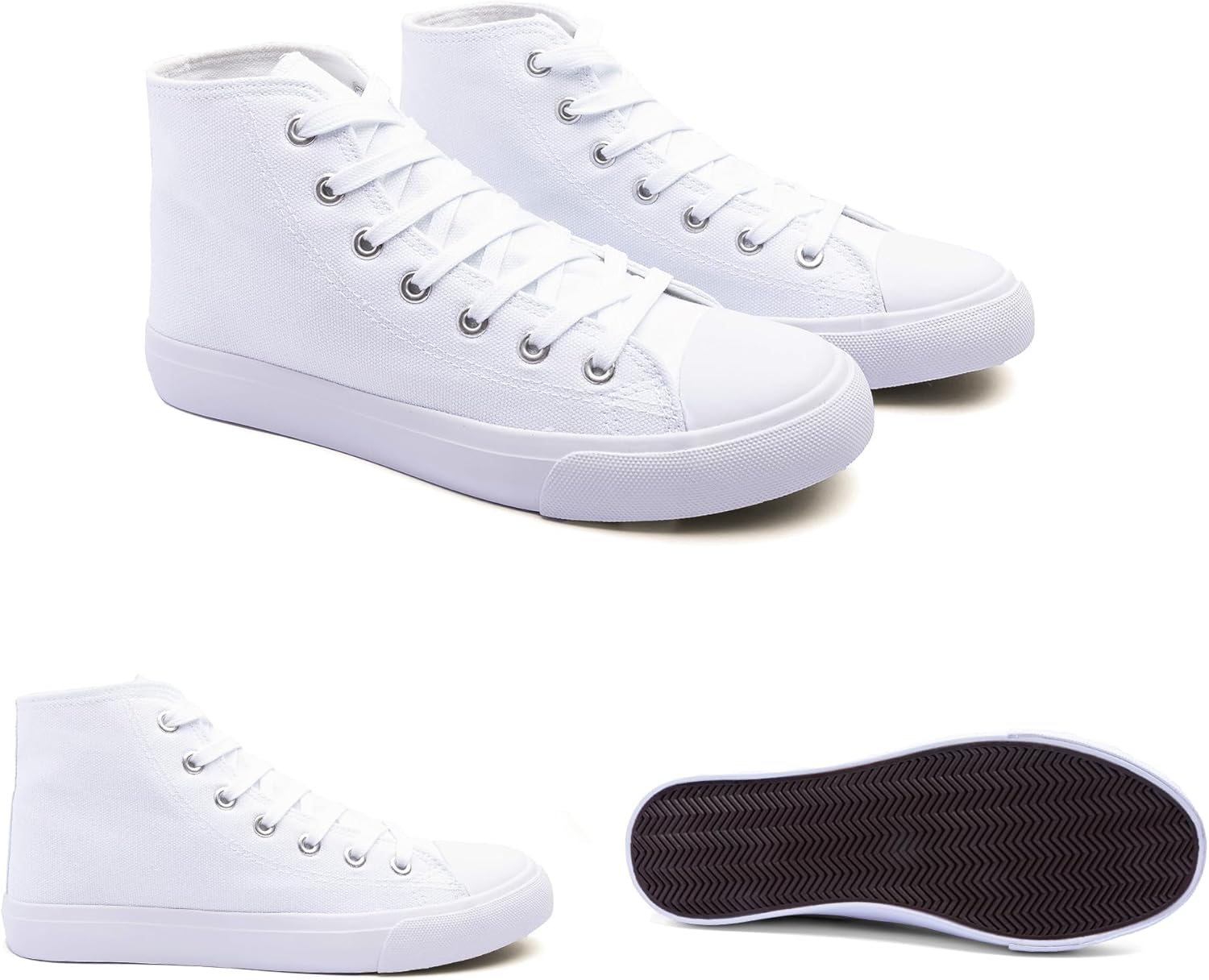 Women's High-Top Canvas Sneakers – Classic Lace-Up Casual Shoes with Extra Shoelaces – Comfortable, Stylish, and Durable - Image 4