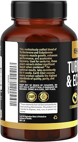 Miniatura 9 de Turkesterone y Ecdysterone - Apoyo natural de testosterona, suplemento de turkesterona de alta potencia 2 en 1 para hombres y mujeres con 95% de