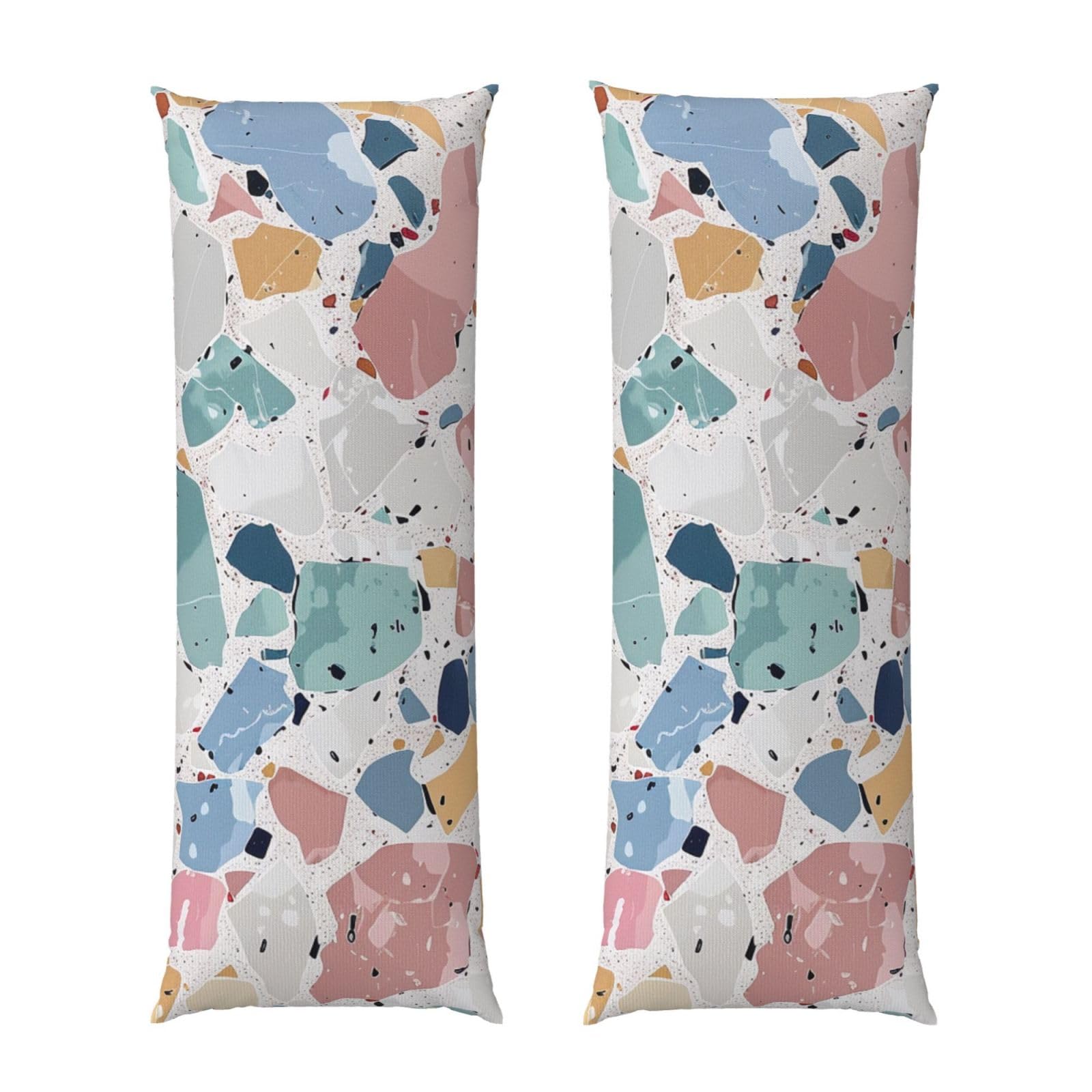 Body Pillow Cover 20x54 Inch, Terrazzo Marble Pastel Print Long Lumbar Pillow Case with Zipper Long Body Pillowcase Decorative for Bed Sofa Bedroom