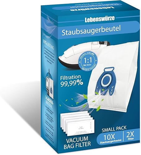 Paquete de 10 bolsas de vacío 3D Airclean GN compatibles con aspiradora Miele Classic C1, Complete C1, Complete C2, Complete C3, S2, S5, S8 Series