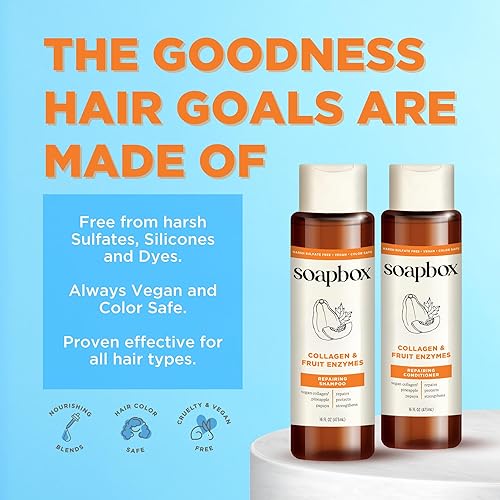 Miniatura 7 de Soapbox Champú y acondicionador de colágeno 16oz Duo Pack