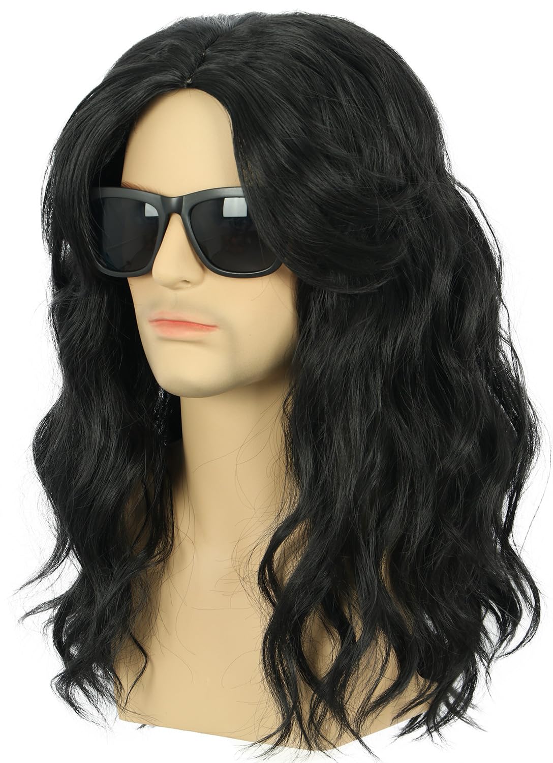 karlery California 80s Rocker Wig Men Women Long Curly Black Halloween Costume Anime Wig - Image 2