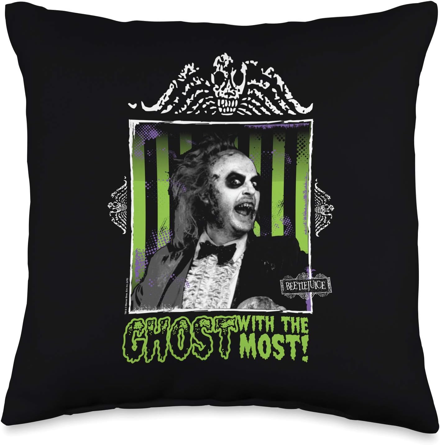 Beetlejuice Ghost Throw Pillow