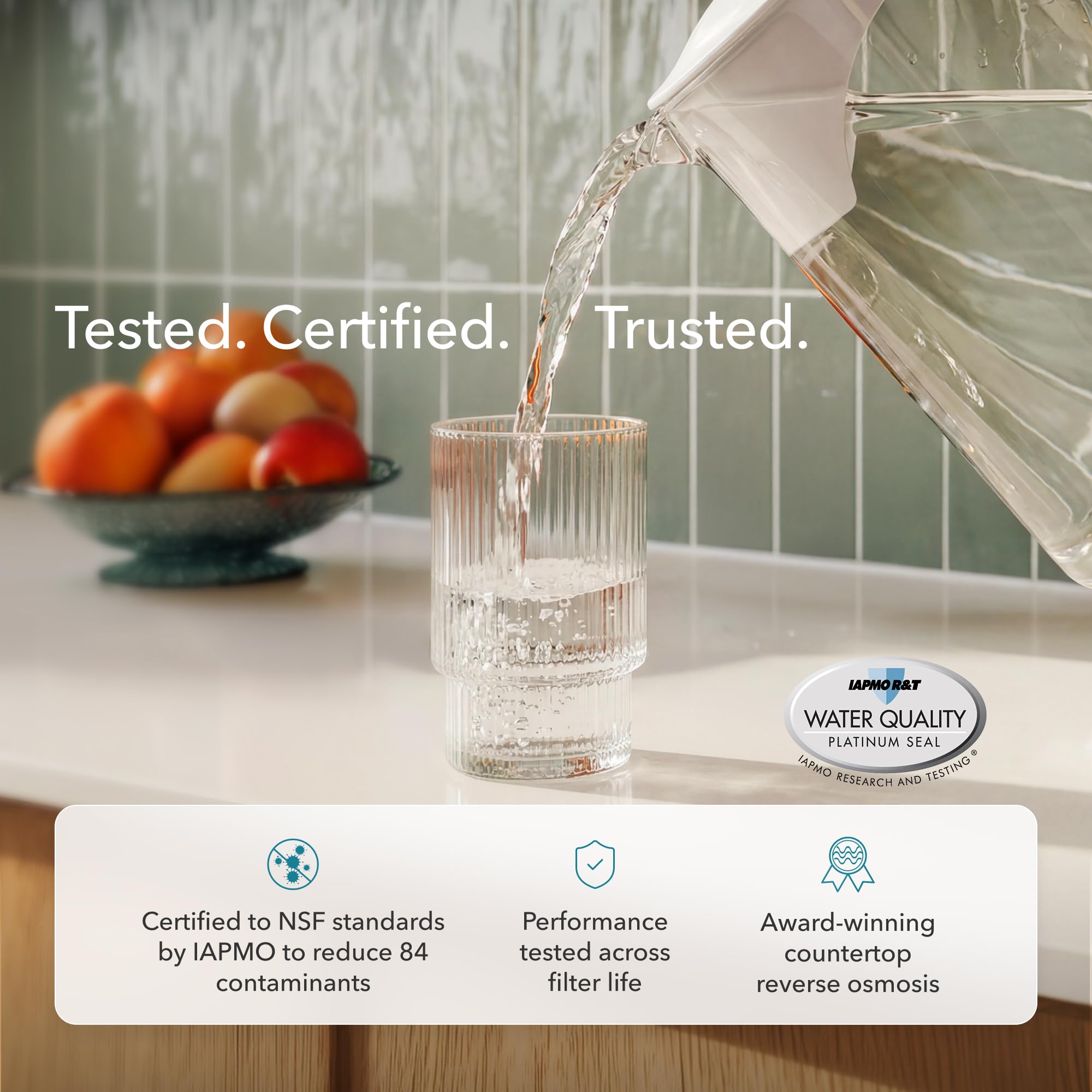 AQUA TRU Carafe | Purificador de agua de encimera para PFAS y otros contaminantes con exclusiva tecnología de ósmosis inversa de 4 etapas (no requiere fontanería ni instalación) | Sin BPA