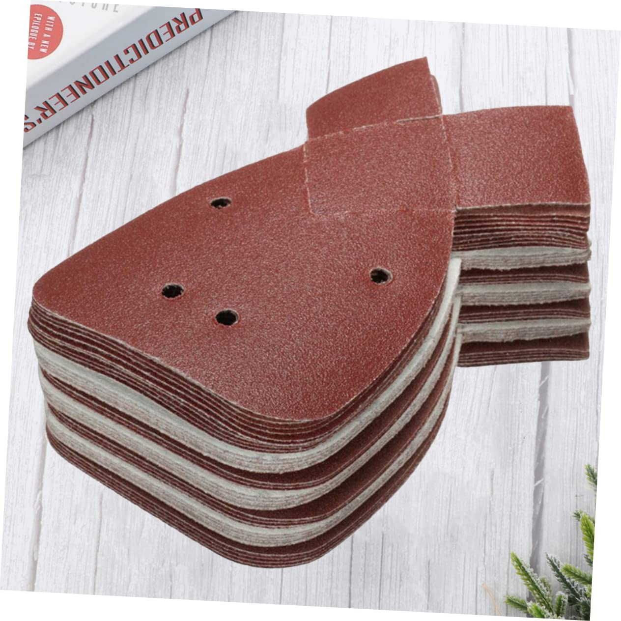 60pcs Ear Grit Sandpaper Discs Dark Red Grit for Polishing Oxide Material Design for Efficient Sanding and More