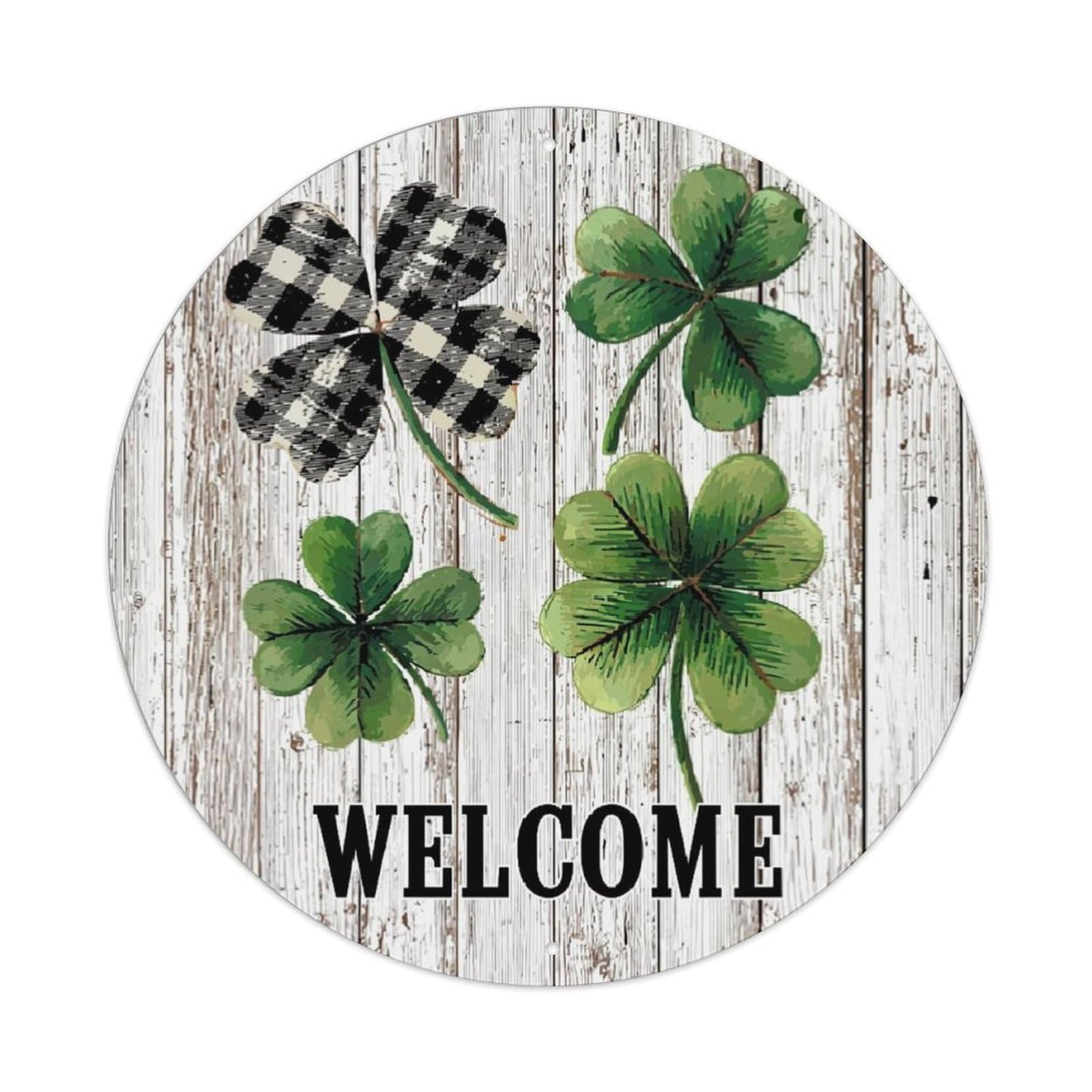 Four Leaf Clover Welcome Sign Tin Sign Metal Poster Vintage Metal Signs for Home Man Cave Bar Cafe Kitchen laundry room Wall Decorations 8x8 inches