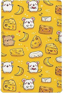 Cute Cheese Mouse Crib Sheets Soft Breathable Fitted Baby Crib Sheets Mattress Cover for Girls Boys, 52" x 28" x 9"