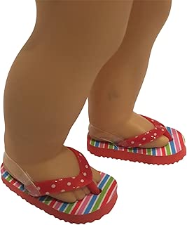 Red Polka Dot Flip Flops for 18 inch Dolls- Flip Flops Fits 18 inch Dolls - coolthings.us
