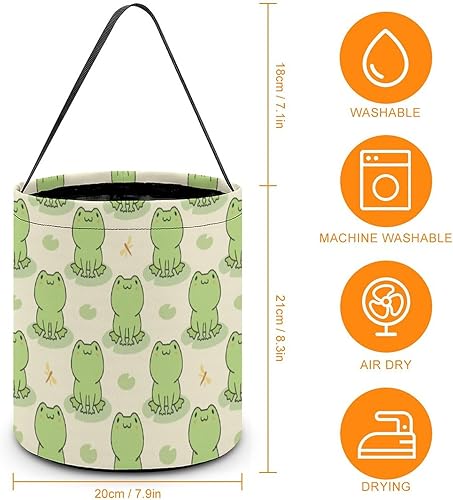 Miniatura 8 de Lindas ranas Kawaii de Halloween, cubo de truco o trato, bolsa de dulces para niños, decoraciones de Halloween