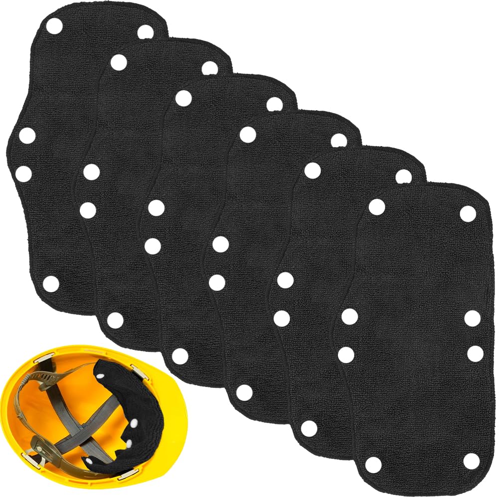 6 Bandeau Not Easy to Transpiration Noir Lavable pour Casque de Chantier Réutilisable avec Coussinets Absorbants à Pression Accessoire de Rechange pour Casque de Chantier