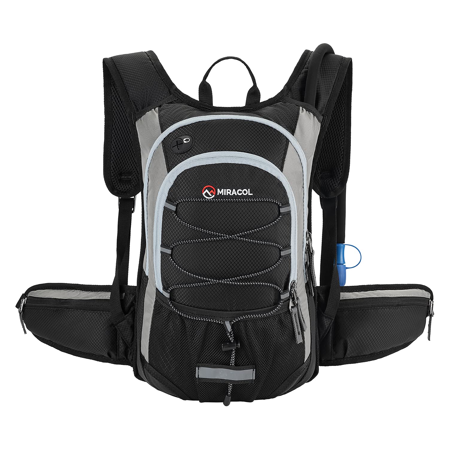 Miracol Trinkrucksack mit 2 l Wasserblase – Thermo-Isolierpack hält Flüssigkeit bis zu 4 Stunden kühl – Beste Ausrüstung im Freien zum Laufen, Wandern, Radfahren und vieles mehr