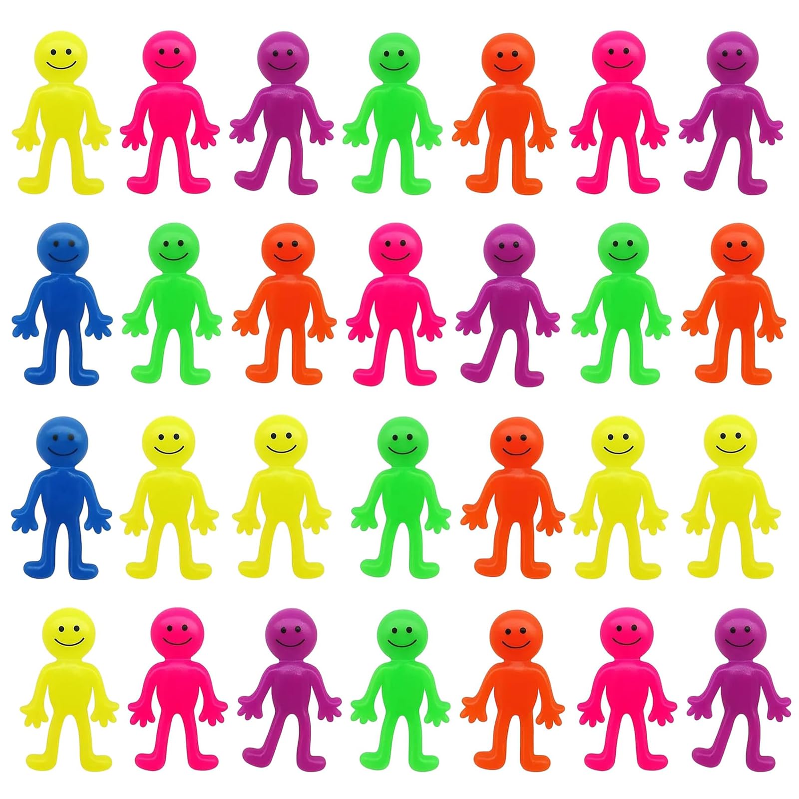 30 Pcs Stretchy Toys, Stretchy Men, Sticky Men, A Sticky Stretchable, Slimy Gooey Texture, Toy For Stress Anxiety Relief, Great Party Favours, Stocking Fillers, Colorful And Interesting Colors