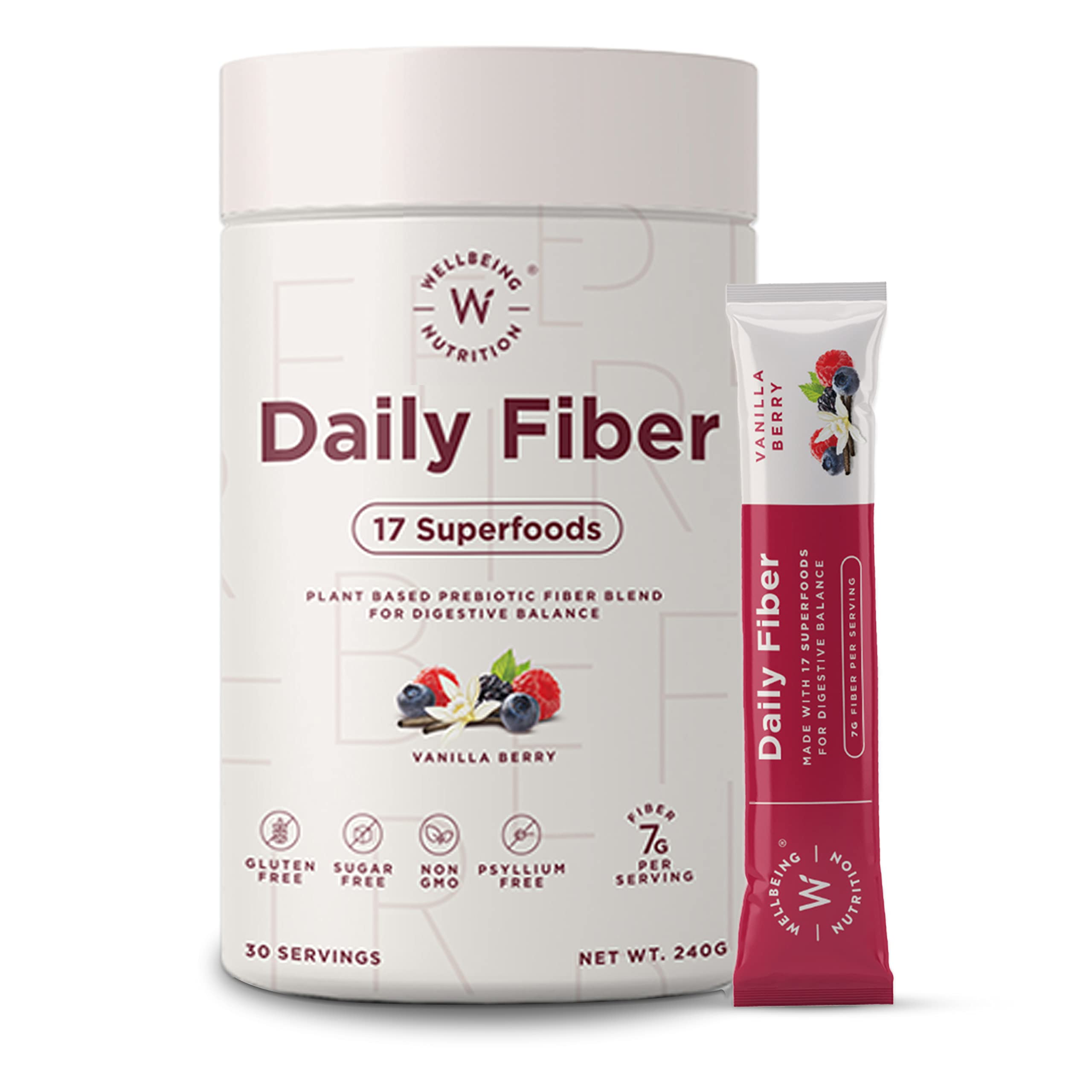Buy WELLBEING TION Daily Fiber Natural Prebiotic Digestive Fiber from
