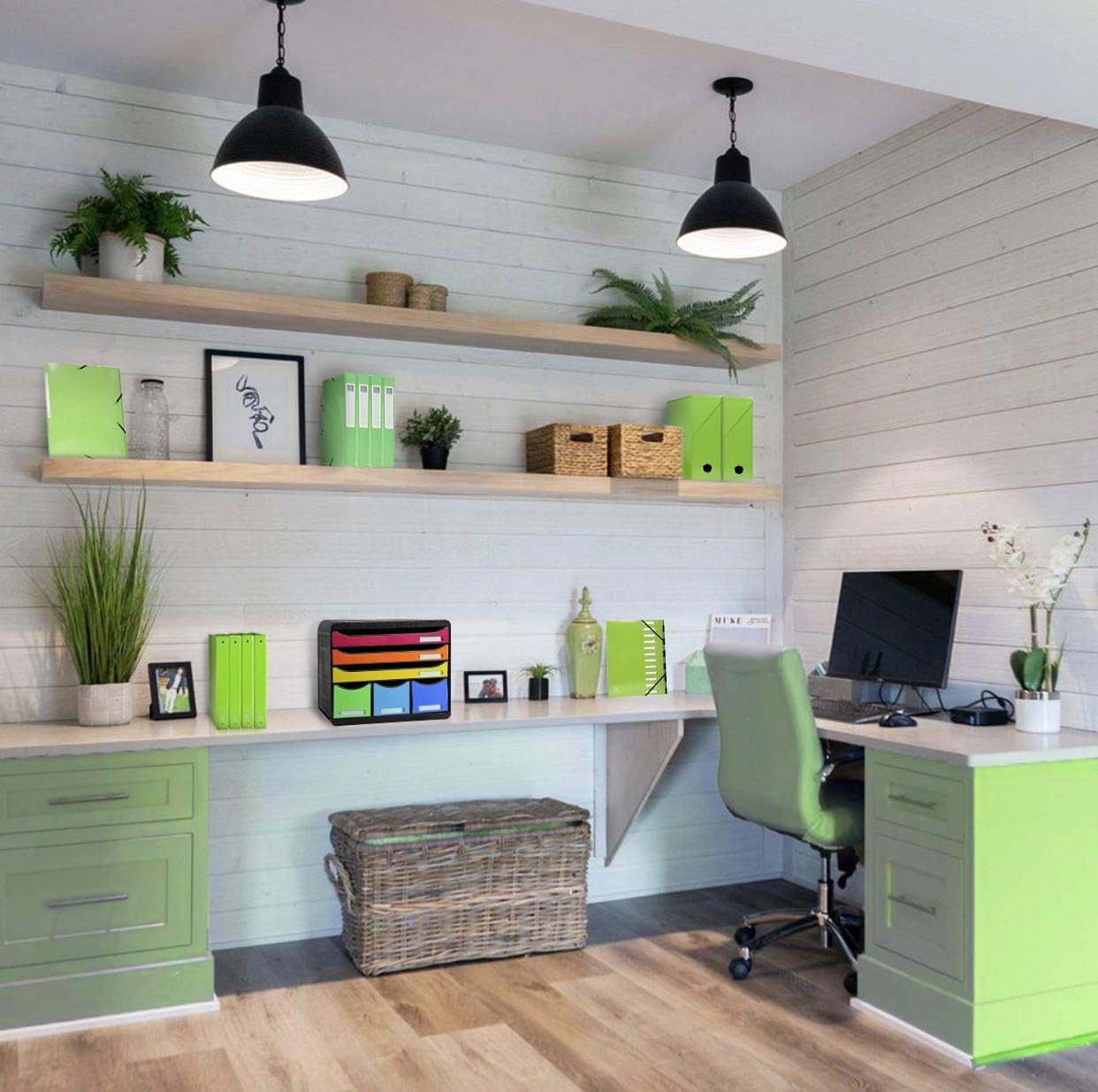 Exacompta - Ref 89923E - Iderama Collection - Transfer Box - 250 x 330 x 90mm in Size, Suitable for Holding A4 Documents, Premium Plastic-Coated Pressboard - Lime Green