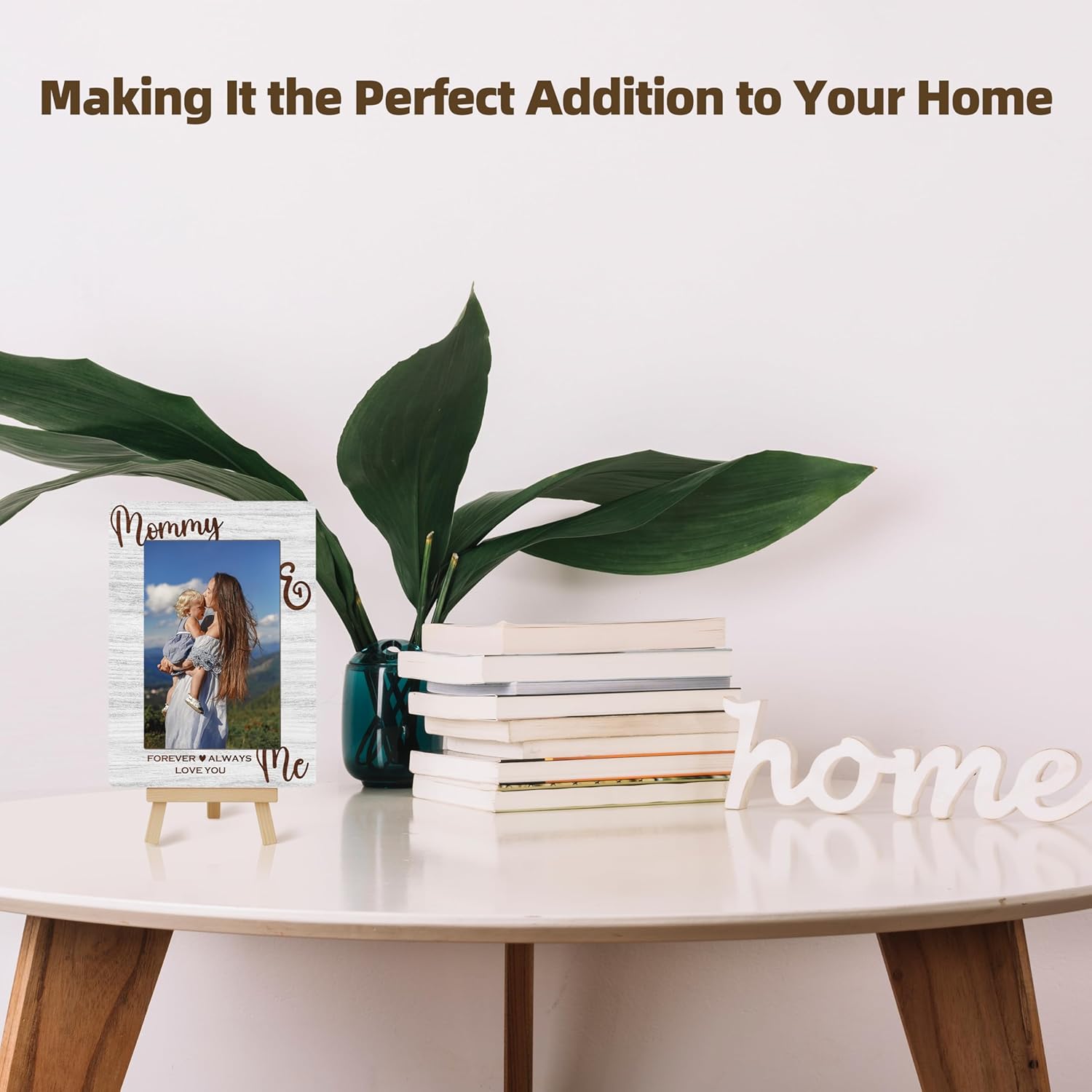 Mommy & Me Picture Frame, Mother's Day Gifts Wooden Photo Frame with Easel, Display Photo Insert, 4x6 Picture Frame for Tabletop Display - A16 - Image 3