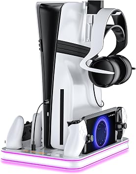 Aurassense PS5 Charging Dock, Cooling Stand with Dual Controller Charger