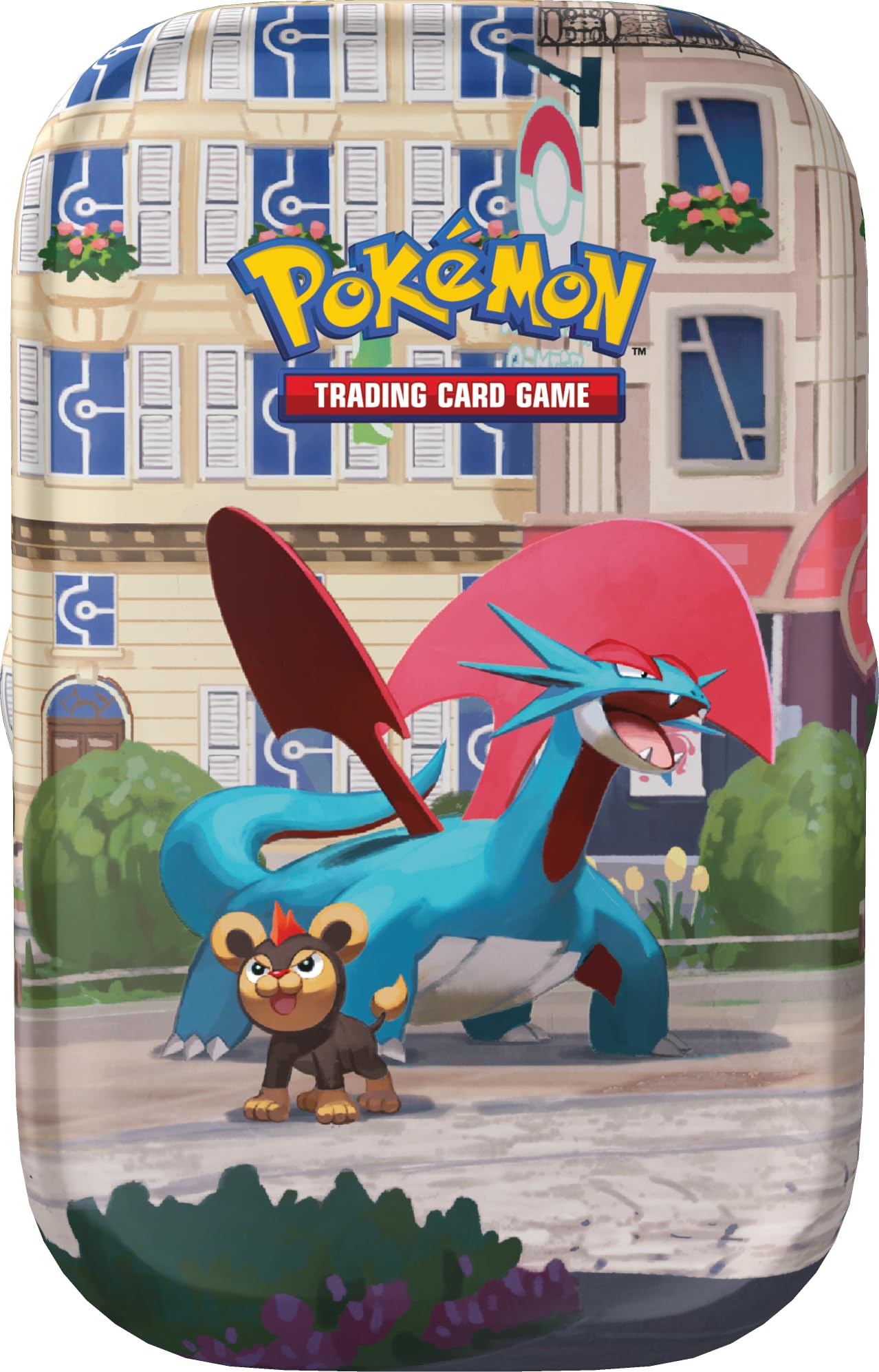 Pokémon: miniscatola da collezione Luminopoli (Salamence e Litleo) del GCC Pokémon (2 buste di espansione, 1 carta con l’illustrazione Pokémon della miniscatola e 1 foglio di adesivi), Ed. Italiano