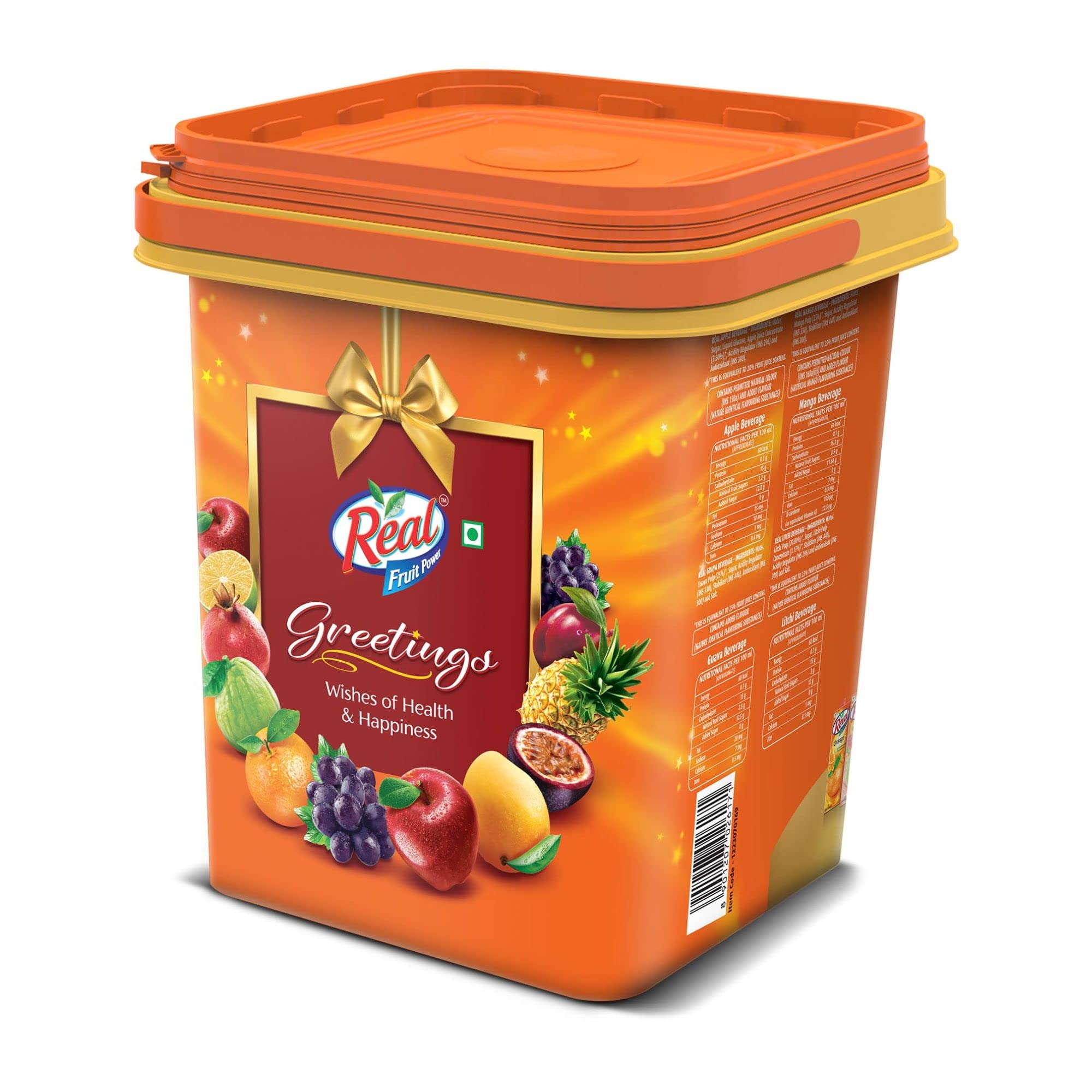 Real Greetings Diwali Gift Pack-Bucket Pack | Apple 1L, Guava 1L, Mango 1L and Litchi 1L (B0BCKTY2DP) Amazon Price History, Amazon Price Tracker