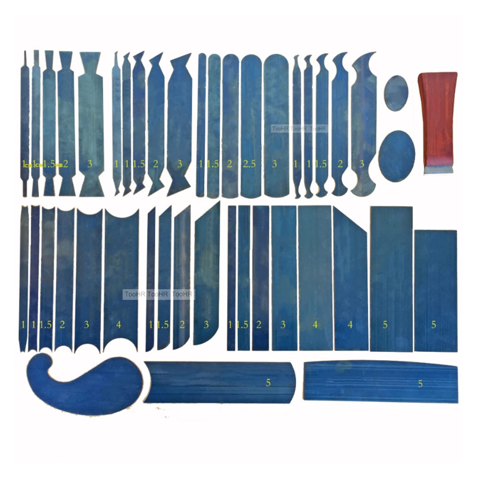 Zestaw skrobaków do obróbki drewna Curved Curved Cardet Scrape Card Scraping Prostokąt Stosowy Nóż Gładki Drewniany Gratowanie Narzędzia stolarskie lingli(Color:E)