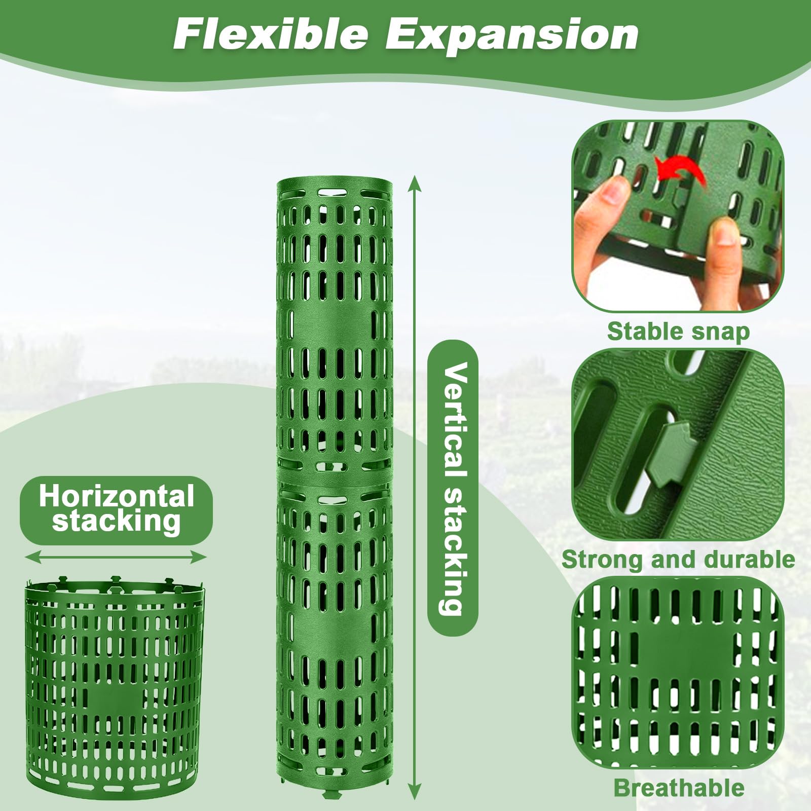 7 Pezzi Protezioni Tronchi, Protezione Alberi Piante Plastica, Strumenti Protezioni Corteccia Espandibile, Dispositivo Protezione Albero, Proteggere Tronco per Prevenire Trimmer, Tosaerba, Animali
