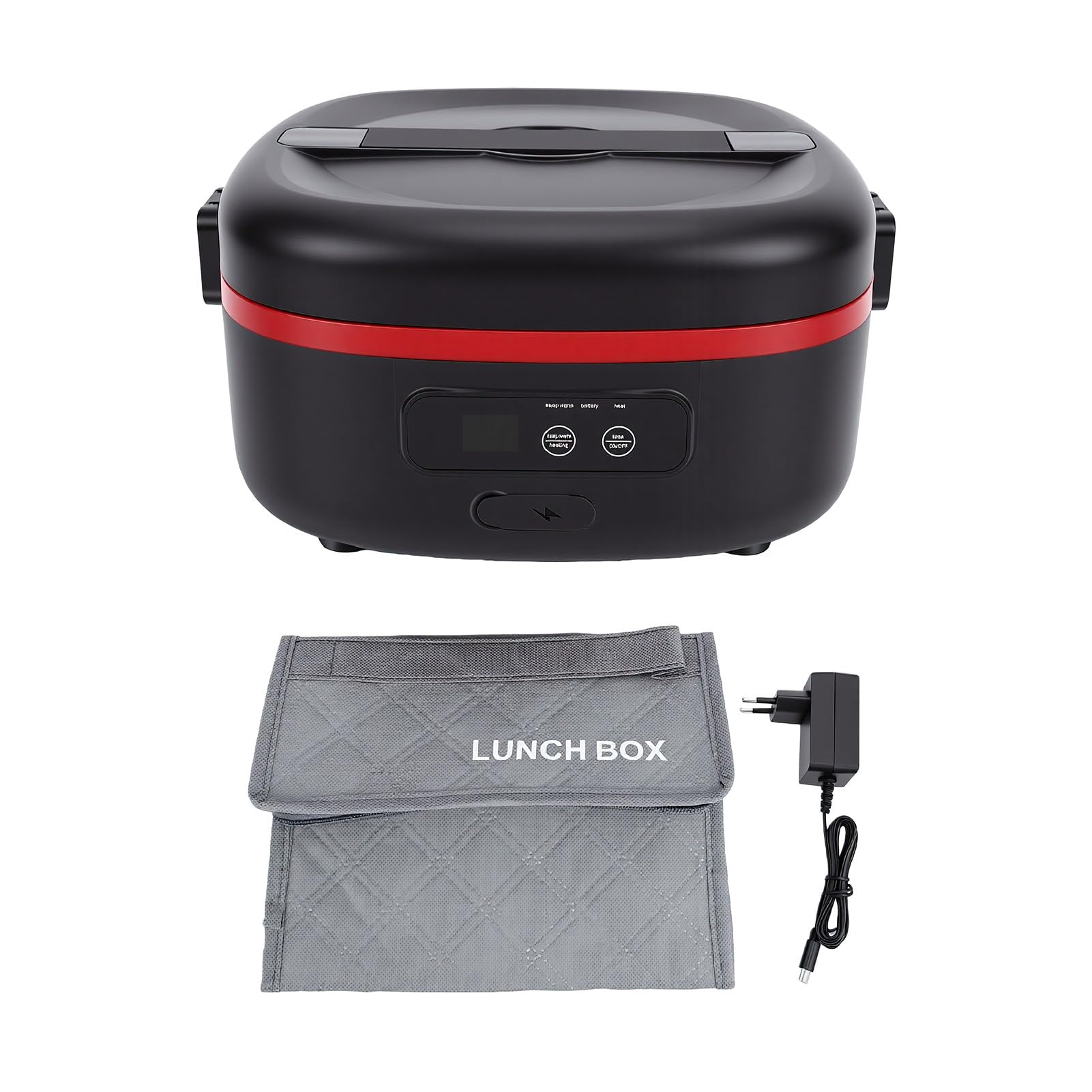 Lunch Boxes Box 75W, Scaldavivande Riscaldato in Acciaio Inossidabile 1L Senza Fili per Viaggi Ufficio Batteria Ricaricabile Scaldavivande Elettrico Portatile Portatile