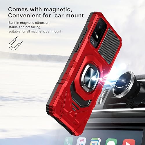 Vista 12 de TCL ION V - Funda para TCL ION V/TCL ION X/TCL 40 Z con protector de pantalla, funda para teléfono TCL ION V, soporte de anillo magnético, Púrpura